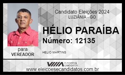 Candidato HÉLIO PARAÍBA 2024 - LUZIÂNIA - Eleições