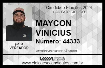 Candidato MAYCON VINICIUS 2024 - SÃO PATRÍCIO - Eleições