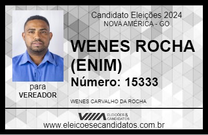 Candidato WENES ROCHA (ENIM) 2024 - NOVA AMÉRICA - Eleições