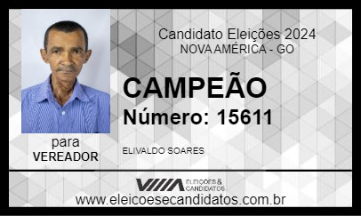 Candidato CAMPEÃO 2024 - NOVA AMÉRICA - Eleições