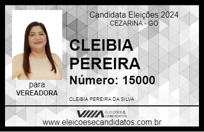 Candidato CLEIBIA PEREIRA 2024 - CEZARINA - Eleições