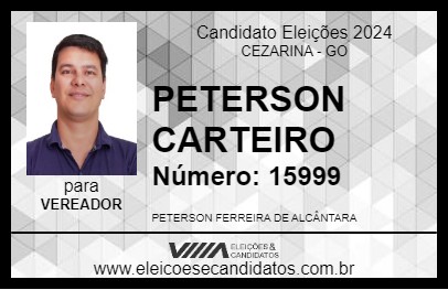 Candidato PETERSON CARTEIRO 2024 - CEZARINA - Eleições