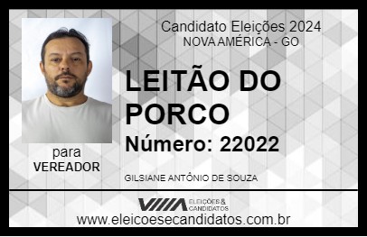 Candidato LEITÃO DO PORCO 2024 - NOVA AMÉRICA - Eleições