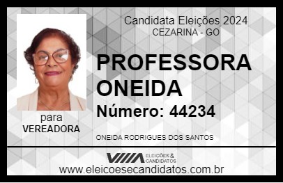 Candidato PROFESSORA ONEIDA 2024 - CEZARINA - Eleições