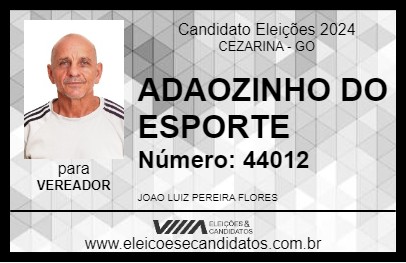 Candidato ADAOZINHO DO ESPORTE 2024 - CEZARINA - Eleições