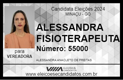 Candidato ALESSANDRA FISIOTERAPEUTA 2024 - MINAÇU - Eleições