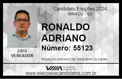 Candidato RONALDO ADRIANO 2024 - MINAÇU - Eleições