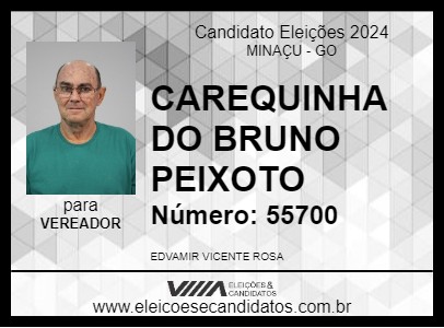 Candidato CAREQUINHA DO BRUNO PEIXOTO 2024 - MINAÇU - Eleições