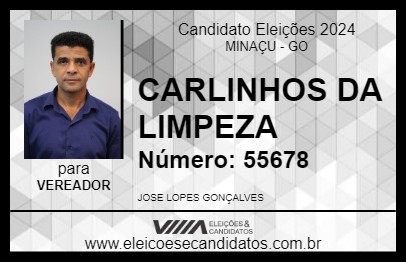 Candidato CARLIM DA LIMPEZA 2024 - MINAÇU - Eleições