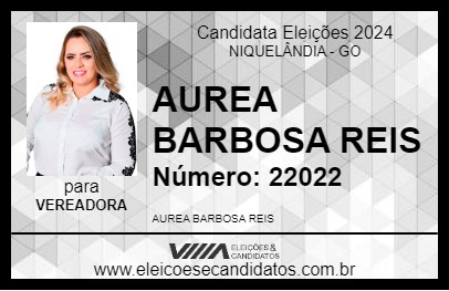 Candidato AUREA BARBOSA REIS 2024 - NIQUELÂNDIA - Eleições