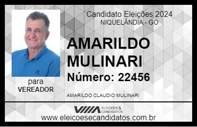 Candidato AMARILDO MULINARI 2024 - NIQUELÂNDIA - Eleições