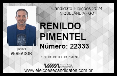 Candidato RENILDO PIMENTEL 2024 - NIQUELÂNDIA - Eleições