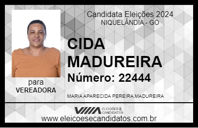 Candidato CIDA MADUREIRA 2024 - NIQUELÂNDIA - Eleições