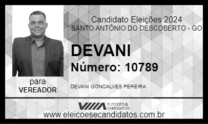 Candidato DEVANI 2024 - SANTO ANTÔNIO DO DESCOBERTO - Eleições