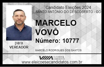 Candidato MARCELO VOVÔ 2024 - SANTO ANTÔNIO DO DESCOBERTO - Eleições