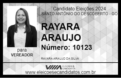 Candidato RAYARA ARAUJO 2024 - SANTO ANTÔNIO DO DESCOBERTO - Eleições