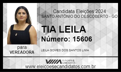 Candidato TIA LEILA 2024 - SANTO ANTÔNIO DO DESCOBERTO - Eleições