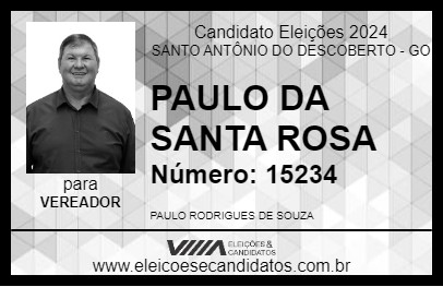 Candidato PAULO DA SANTA ROSA 2024 - SANTO ANTÔNIO DO DESCOBERTO - Eleições