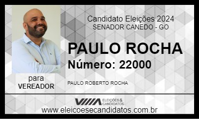 Candidato PAULO ROCHA 2024 - SENADOR CANEDO - Eleições