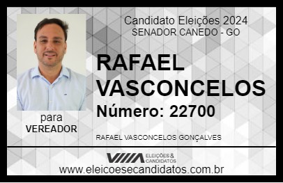 Candidato RAFAEL VASCONCELOS 2024 - SENADOR CANEDO - Eleições