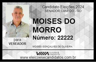 Candidato MOISES DO MORRO 2024 - SENADOR CANEDO - Eleições