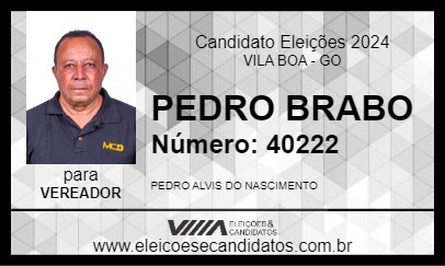 Candidato PEDRO BRABO 2024 - VILA BOA - Eleições