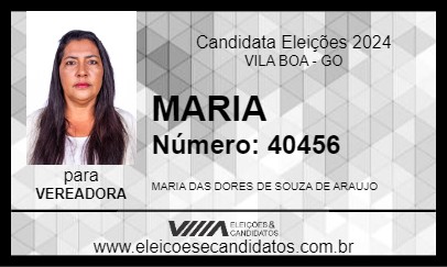 Candidato MARIA 2024 - VILA BOA - Eleições