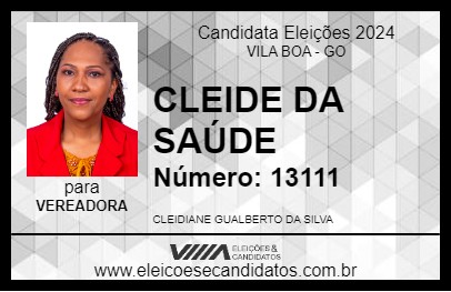 Candidato CLEIDE DA SAÚDE 2024 - VILA BOA - Eleições