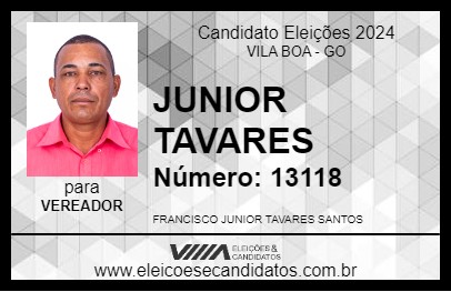 Candidato JUNIOR TAVARES 2024 - VILA BOA - Eleições