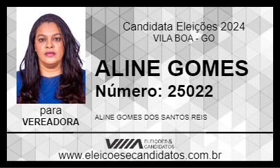 Candidato ALINE GOMES 2024 - VILA BOA - Eleições