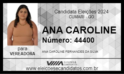 Candidato ANA CAROLINE 2024 - CUMARI - Eleições