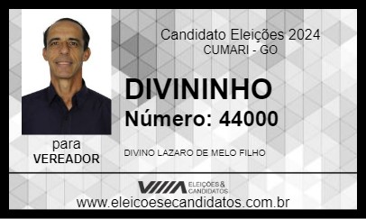 Candidato DIVININHO 2024 - CUMARI - Eleições