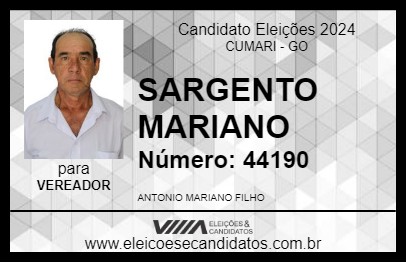 Candidato SARGENTO MARIANO 2024 - CUMARI - Eleições