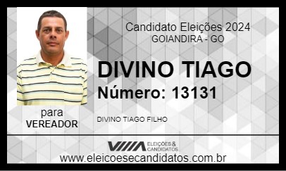 Candidato DIVINO TIAGO 2024 - GOIANDIRA - Eleições