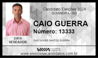 Candidato CAIO GUERRA 2024 - GOIANDIRA - Eleições