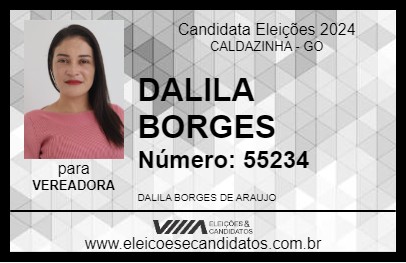 Candidato DALILA BORGES 2024 - CALDAZINHA - Eleições