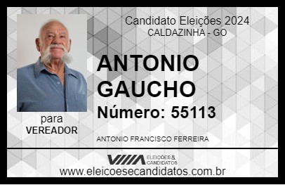 Candidato ANTONIO GAUCHO 2024 - CALDAZINHA - Eleições