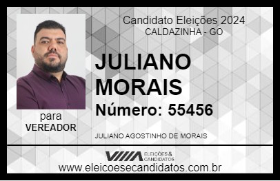 Candidato JULIANO MORAIS 2024 - CALDAZINHA - Eleições