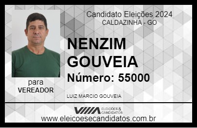 Candidato NENZIM GOUVEIA 2024 - CALDAZINHA - Eleições