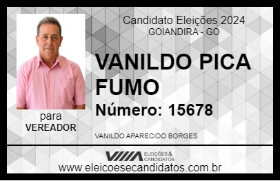 Candidato VANILDO PICA FUMO 2024 - GOIANDIRA - Eleições