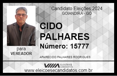 Candidato CIDO PALHARES 2024 - GOIANDIRA - Eleições