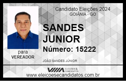 Candidato SANDES JUNIOR 2024 - GOIÂNIA - Eleições