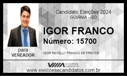 Candidato IGOR FRANCO 2024 - GOIÂNIA - Eleições