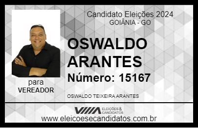 Candidato OSWALDO ARANTES 2024 - GOIÂNIA - Eleições