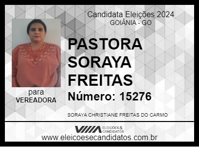 Candidato PASTORA SORAYA FREITAS 2024 - GOIÂNIA - Eleições