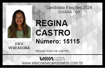 Candidato REGINA CASTRO 2024 - GOIÂNIA - Eleições