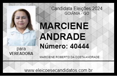 Candidato MARCIENE ANDRADE 2024 - GOIÂNIA - Eleições