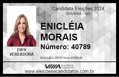 Candidato ENICLÉIA MORAIS 2024 - GOIÂNIA - Eleições