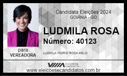 Candidato LUDMILA ROSA 2024 - GOIÂNIA - Eleições