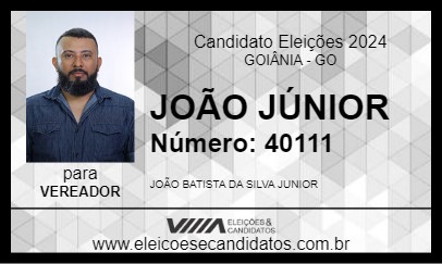 Candidato JOÃO JÚNIOR 2024 - GOIÂNIA - Eleições